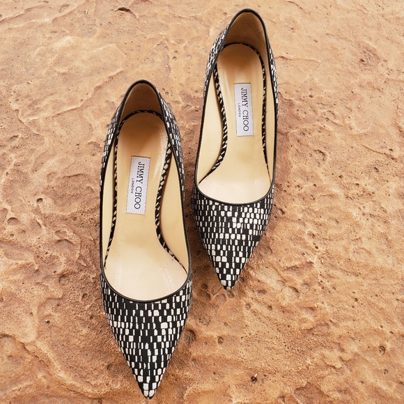 Jimmy Choo Aza Kitten Heels Geo Print 39 9 - Picture 4 of 8